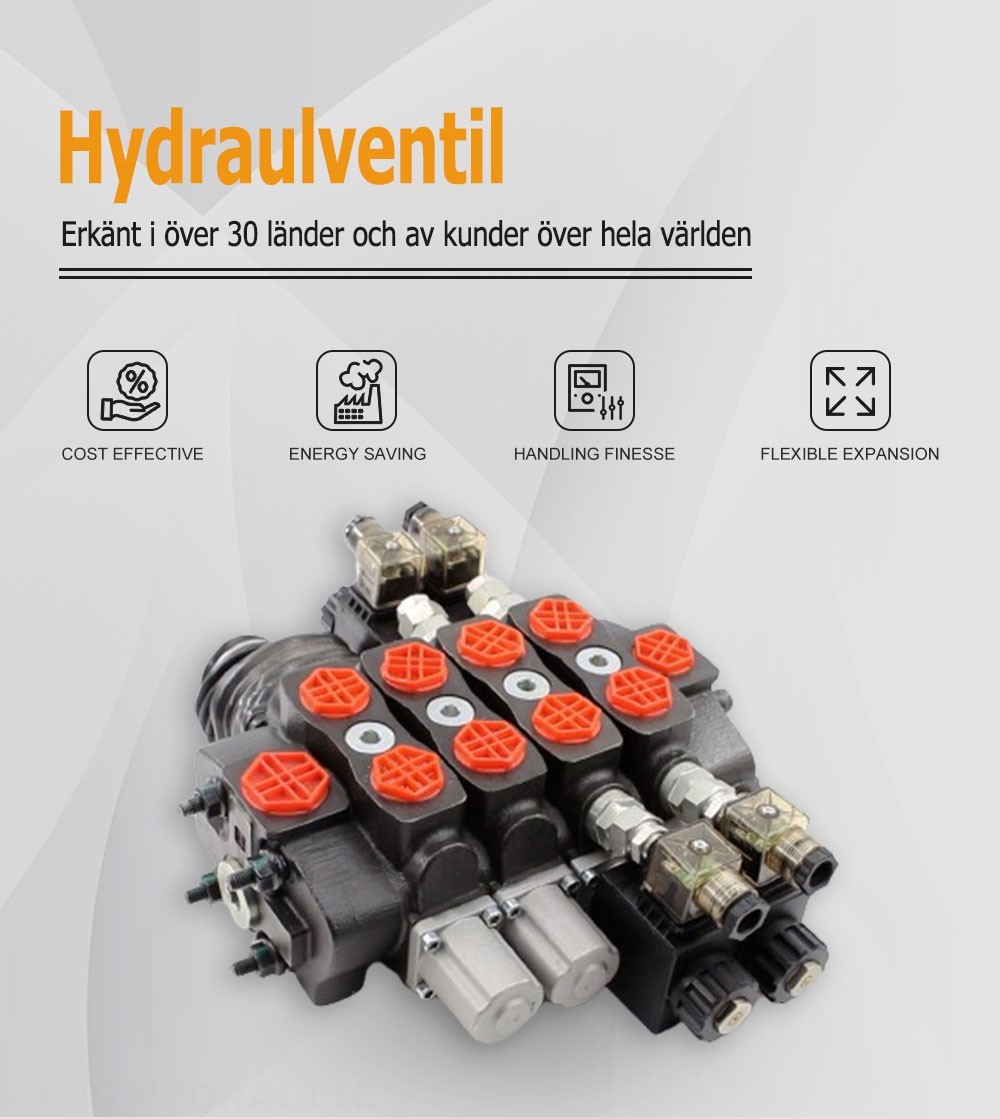 SD8 Solenoid och Joystick 3 spolar Sektionsstyrvventil